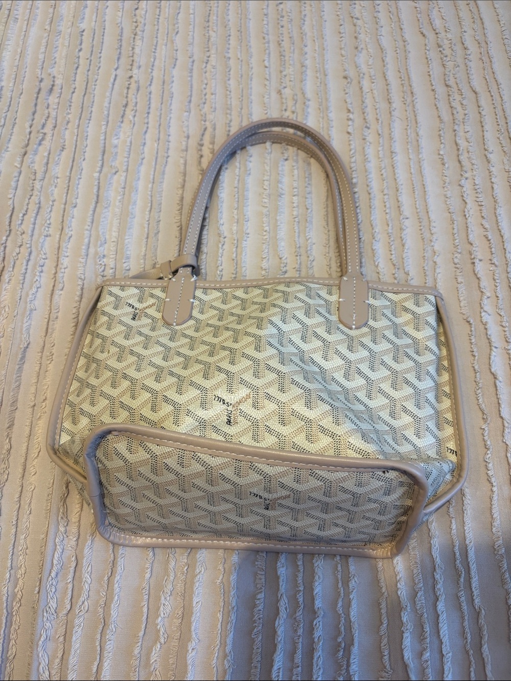 Beige Patterned Small Bag - Picture 2 of 3